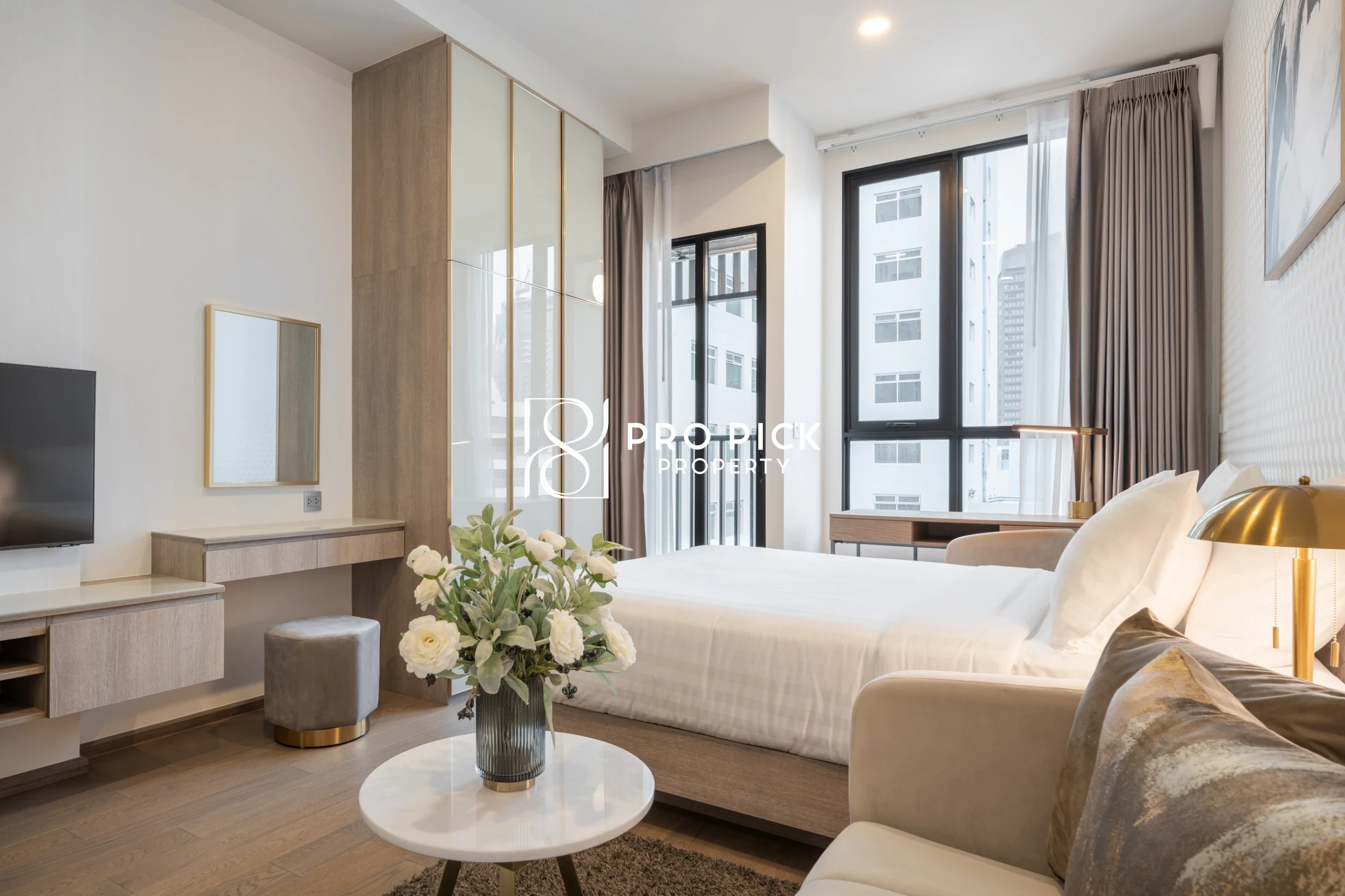 For Rent Condo Park Origin Phayathai Studio Bed 1 Bath BTS Phaya thai Ratchathewi Bangkok PP-00505 more photos